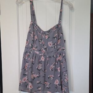 Torrid Gray and Pink Floral Camisole